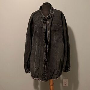 Vintage Marithe Francois Girbaud Men's Black Denim Jean Shirt Jacket Size XXL
